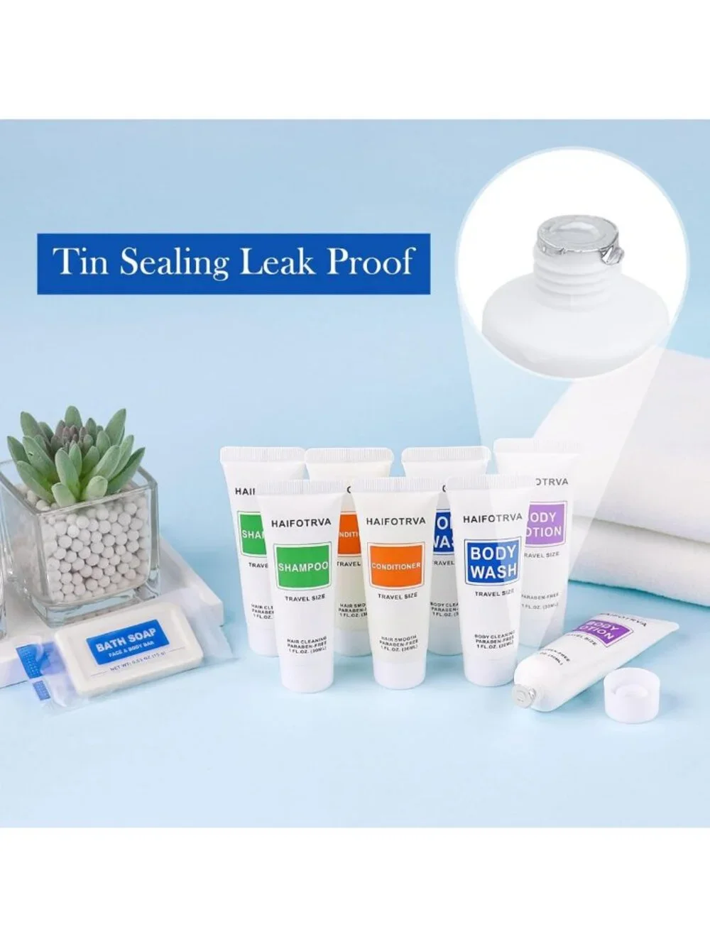 200 Pcs 5-IN-1 Travel Soaps & Toiletries Set, Bulk Hotel Supplies for Guests